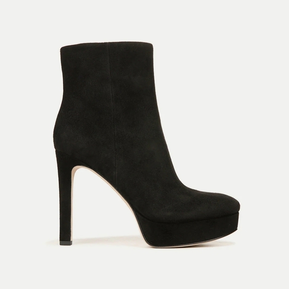 Veronica Beard Dali Black Suede Platform Ankle Boots Size 8 New - Picture 2 of 11